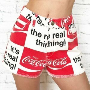 Authentic Coca-Cola coke high-waisted jean shorts Small